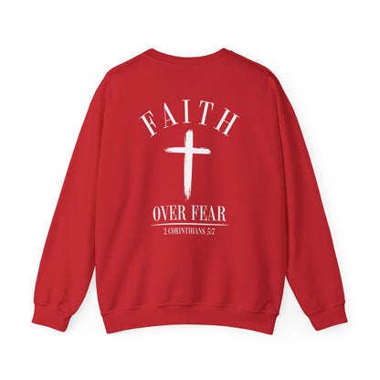 Faith Over Fear Crewneck Sweatshirt — Faith Christian Cross Pullover