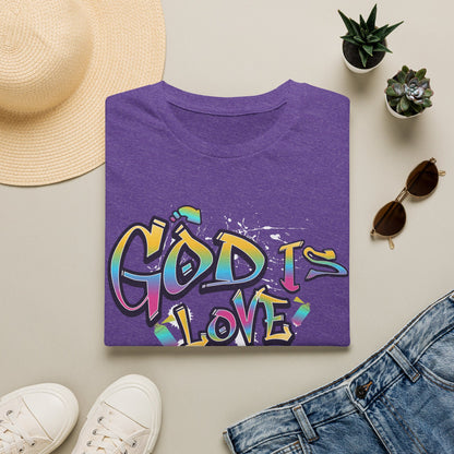 God Is Love T-Shirt — Colorful Graffiti Faith Tee