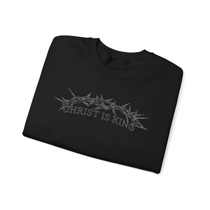 "Christ Is King" Crown of Thorns Christian Pullover Crewneck Sweatshirt