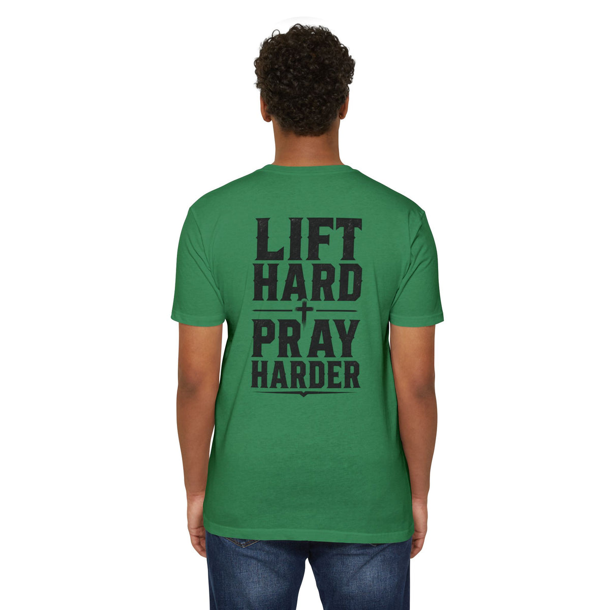 Bible & Barbell T-Shirt — "Lift Hard Pray Harder" Christian Gym Tee