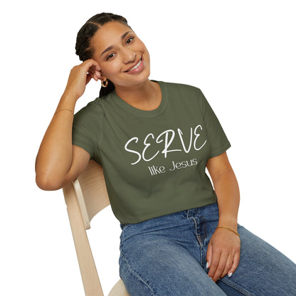 Serve Like Jesus T‑Shirt — Christian Faith Tee for Church, Volunteering & Inspirational Gifts