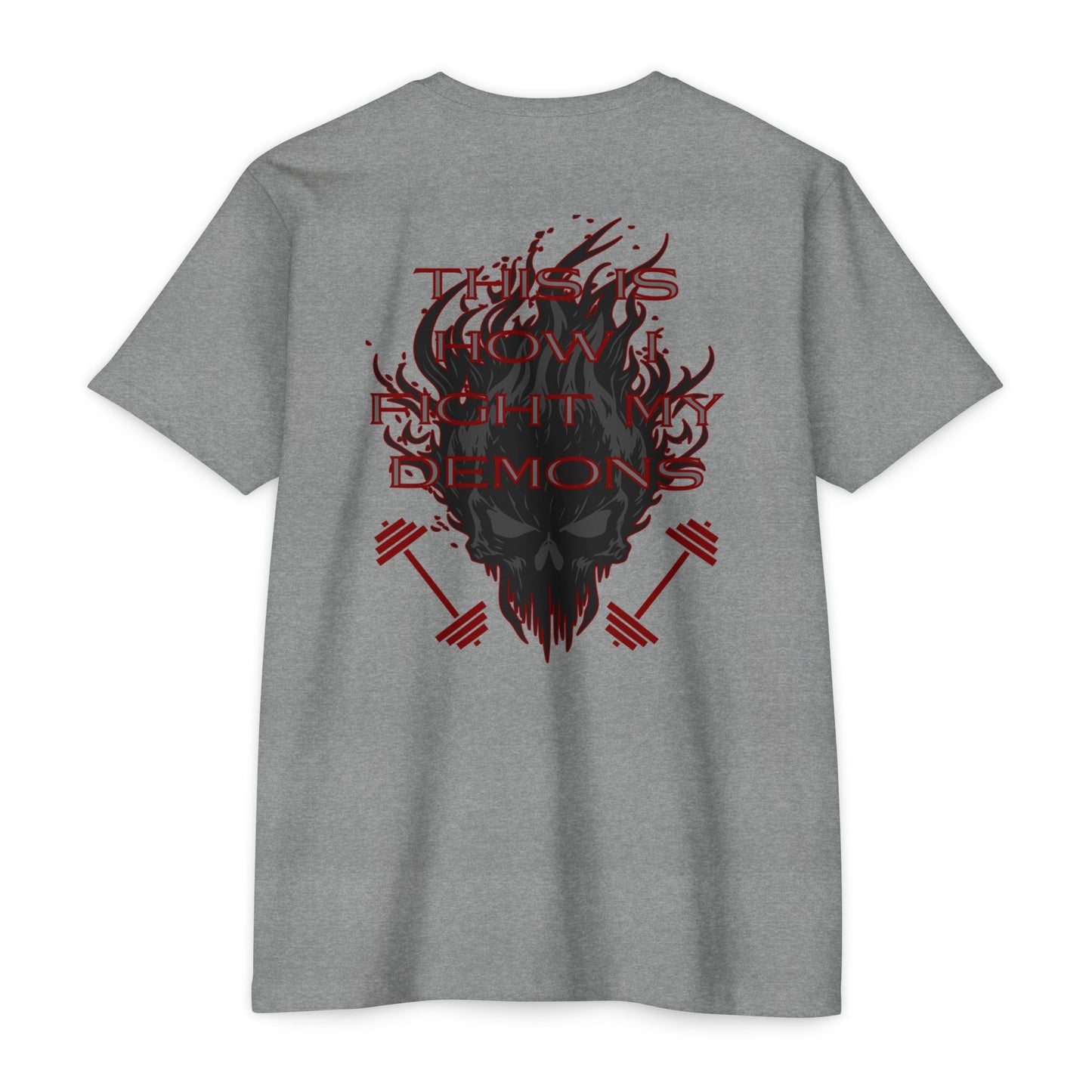 Bible & Barbell T-Shirt — 'This Is How I Fight My Demons' Fitness Faith Tee
