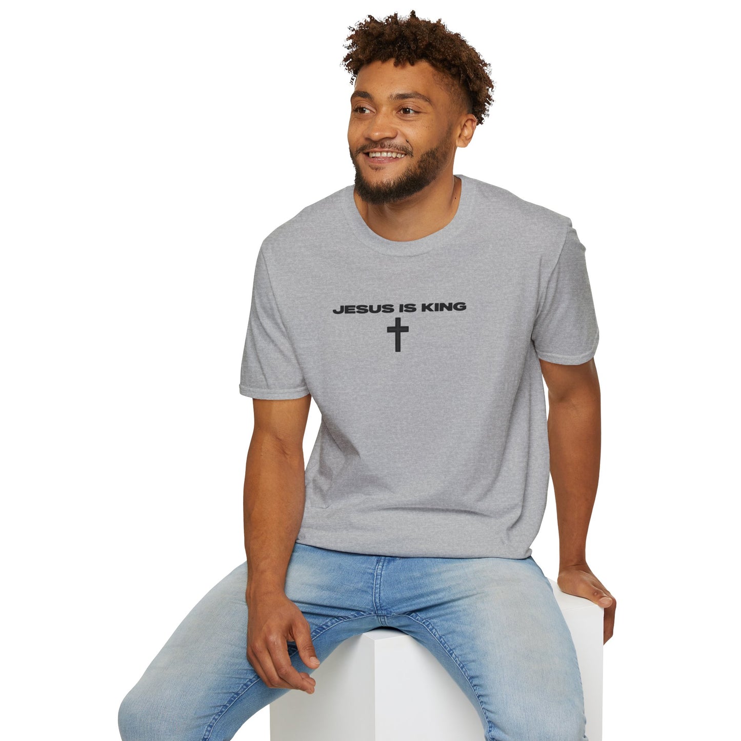 Jesus Is King T‑Shirt — Minimal Christian Cross Faith Tee