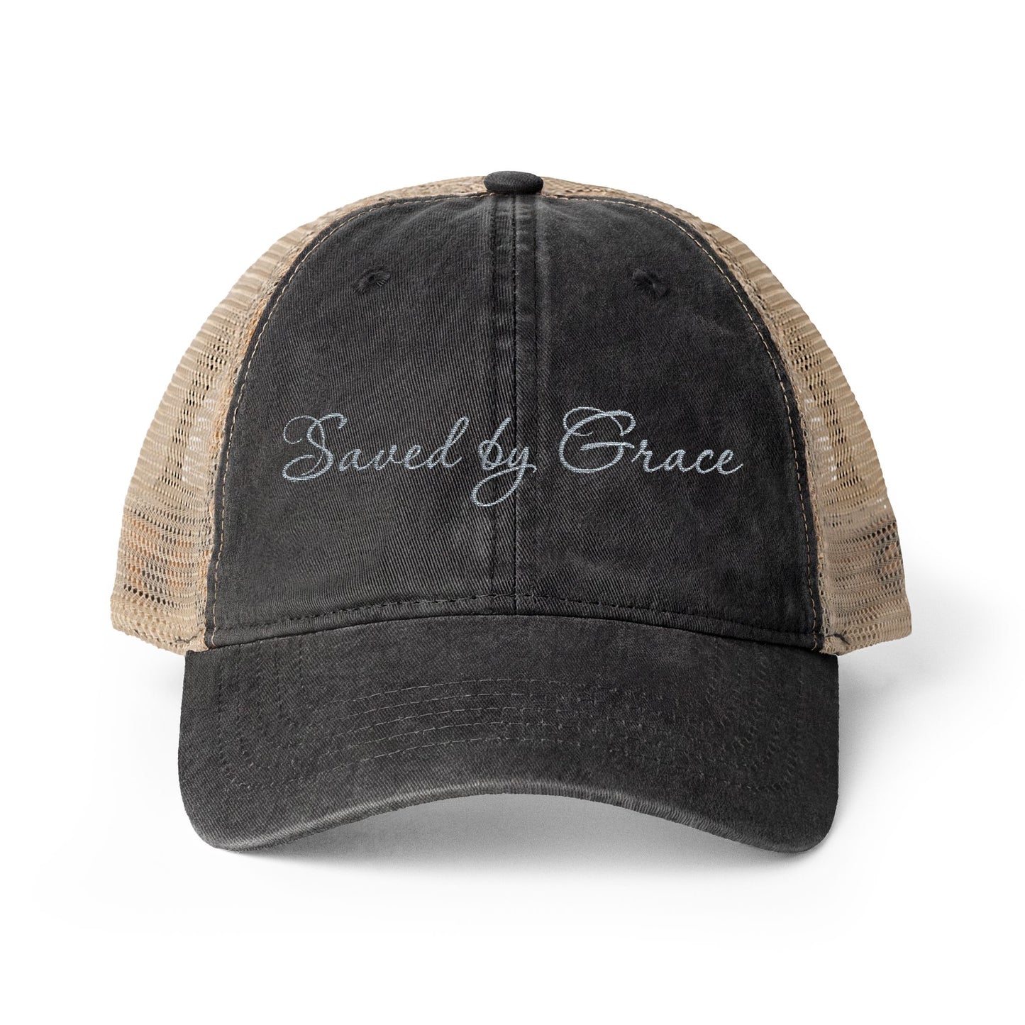 Saved by Grace Women's Washed Mesh-Back Cap