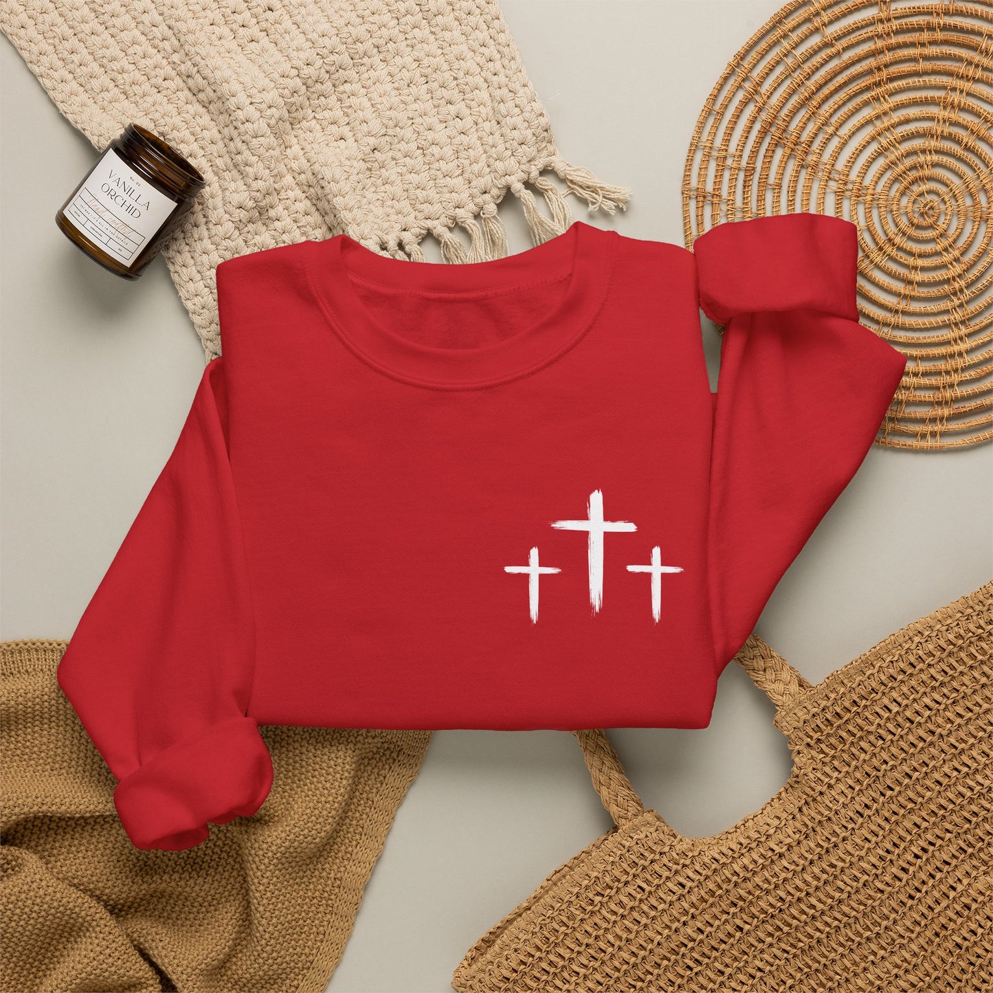 Faith Over Fear Crewneck Sweatshirt — Faith Christian Cross Pullover