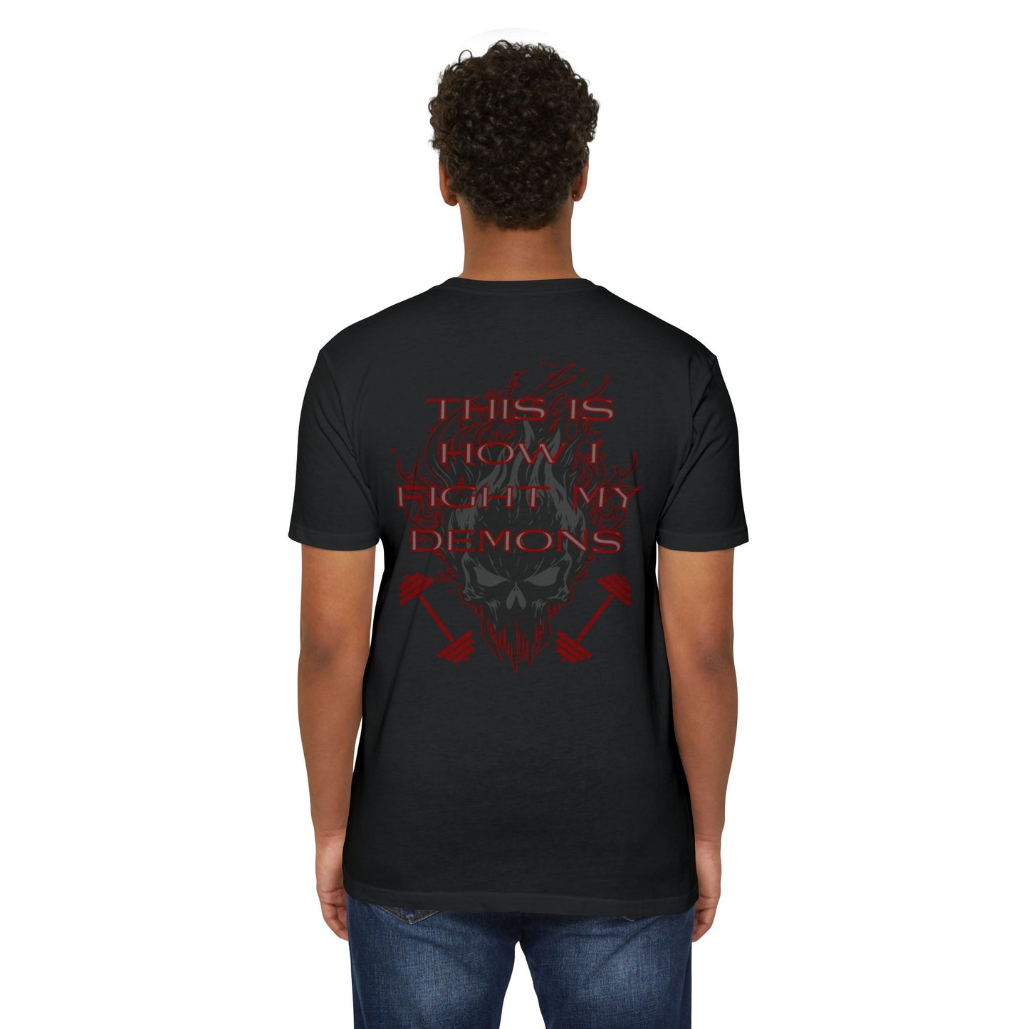 Bible & Barbell T-Shirt — 'This Is How I Fight My Demons' Fitness Faith Tee