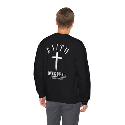 Faith Over Fear Crewneck Sweatshirt — Faith Christian Cross Pullover
