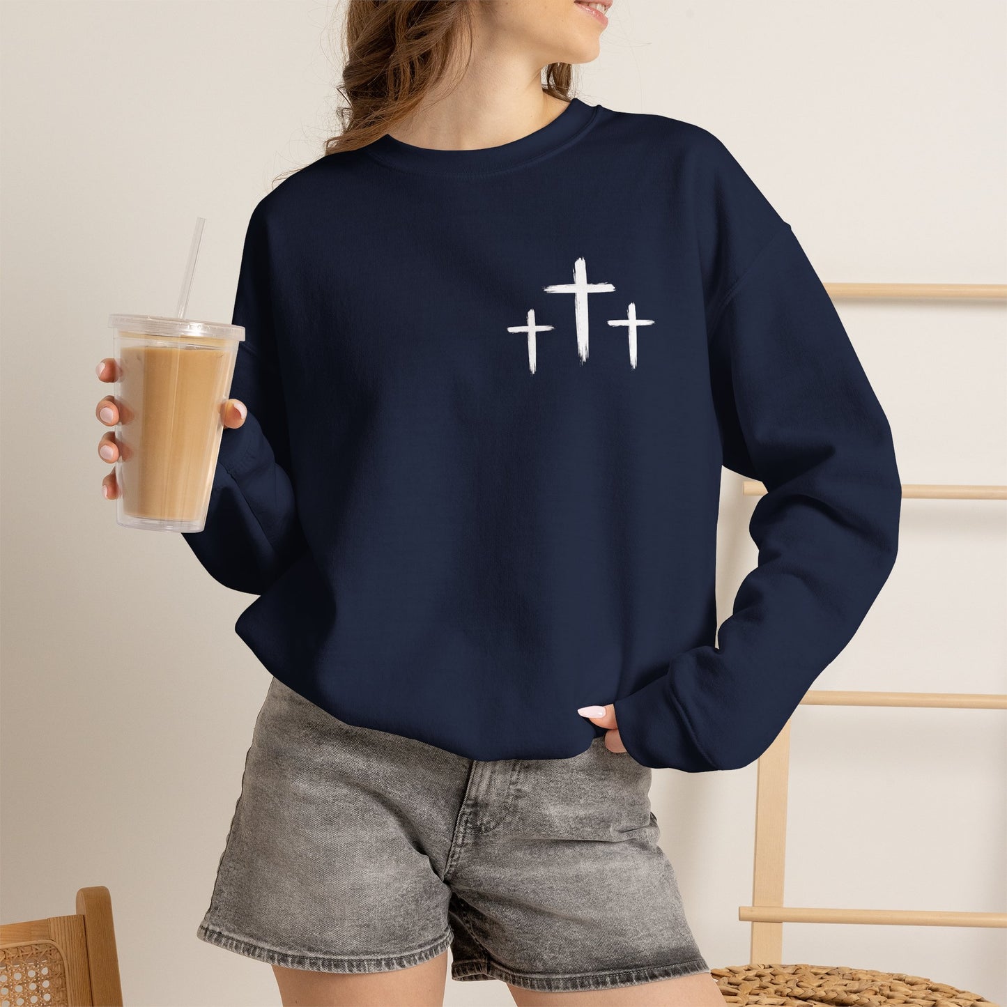 Faith Over Fear Crewneck Sweatshirt — Faith Christian Cross Pullover