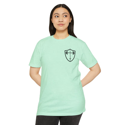Christian Gym T-Shirt — "Lift Hard Pray Harder" Athletic Faith Tee