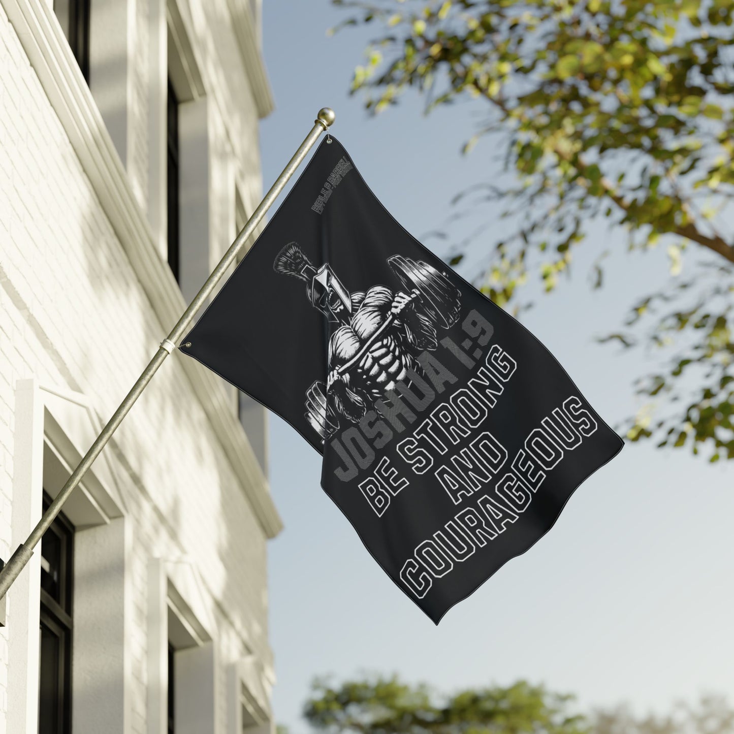 Joshua 1:9 Be Strong and Courageous Gym Flag 3'x5'