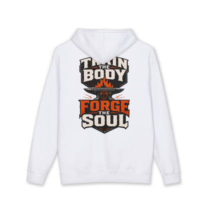 Train the Body - Forge the Soul Hoodie – Faith & Fitness Motivational Pullover