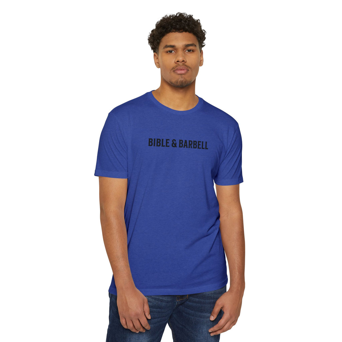 Bible & Barbell T-Shirt — "Lift Hard Pray Harder" Christian Gym Tee
