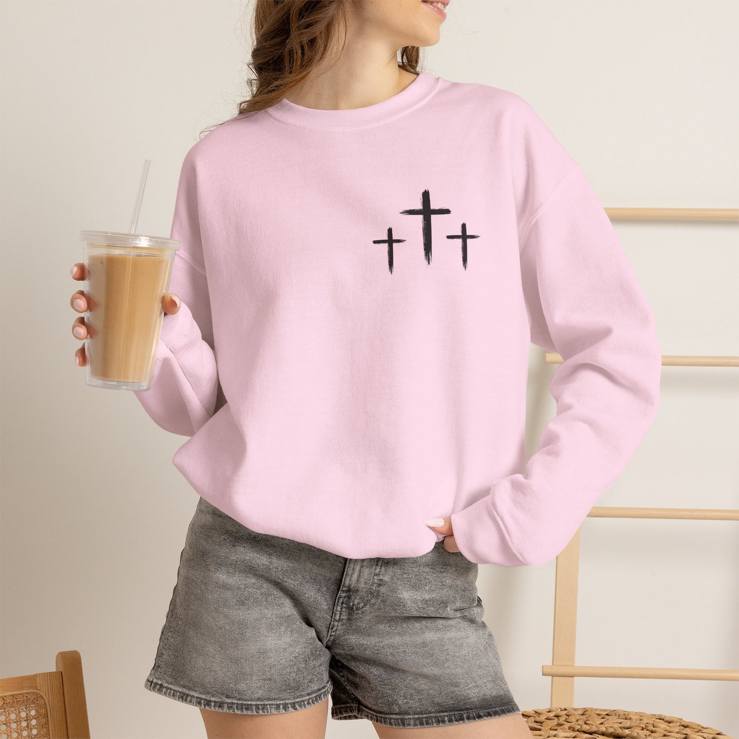 Faith Over Fear Crewneck Sweatshirt — Faith Christian Cross Pullover