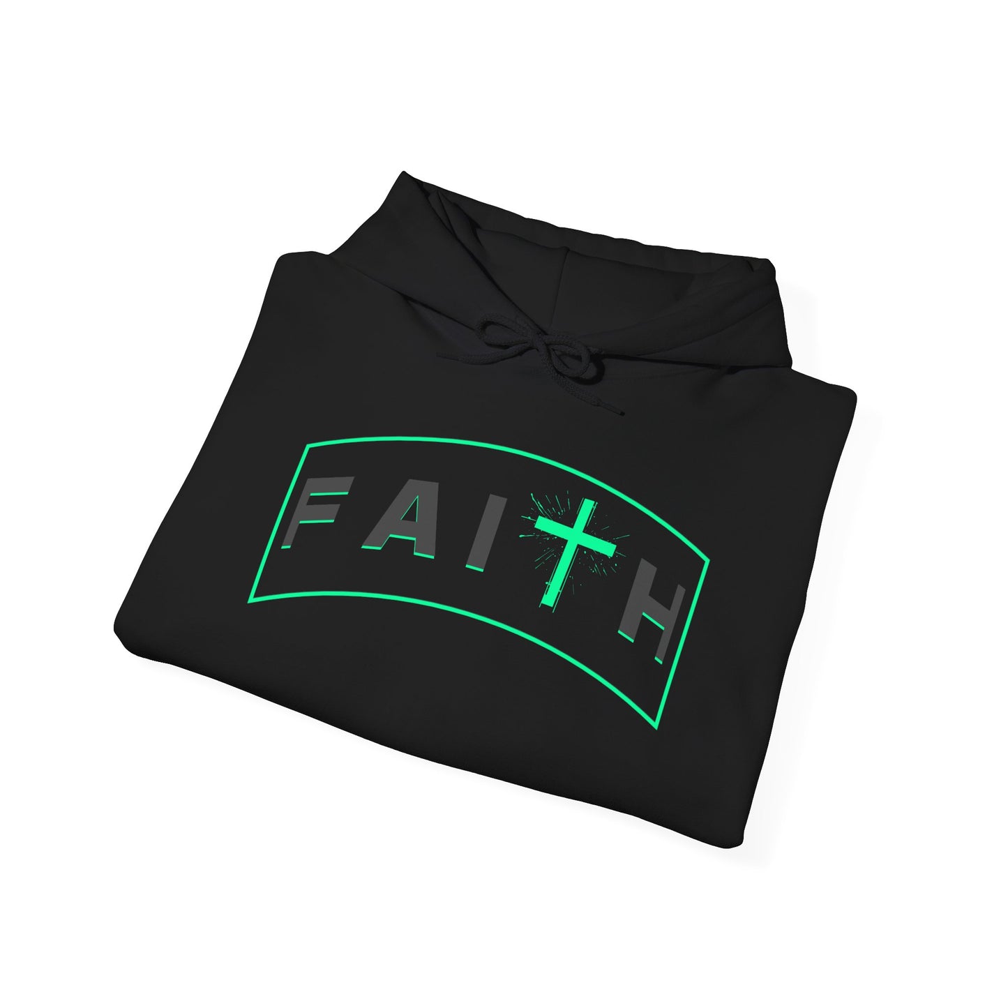 Faith Cross Hoodie – Neon Green Faith Graphic Pullover