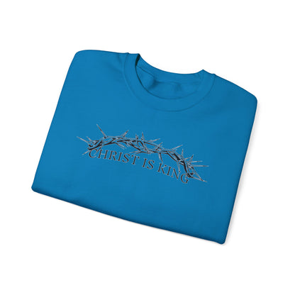 "Christ Is King" Crown of Thorns Christian Pullover Crewneck Sweatshirt