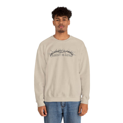 "Christ Is King" Crown of Thorns Christian Pullover Crewneck Sweatshirt