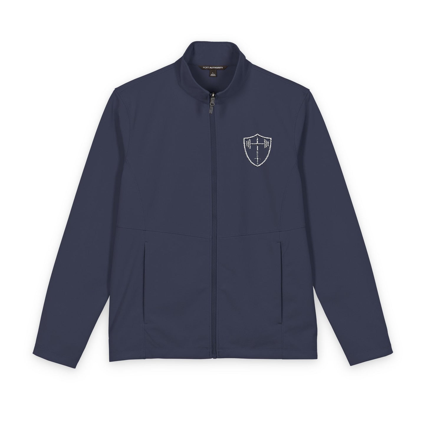 Men's Soft Shell Jacket — Subtle Crest Chest Logo, Lightweight Windbreaker