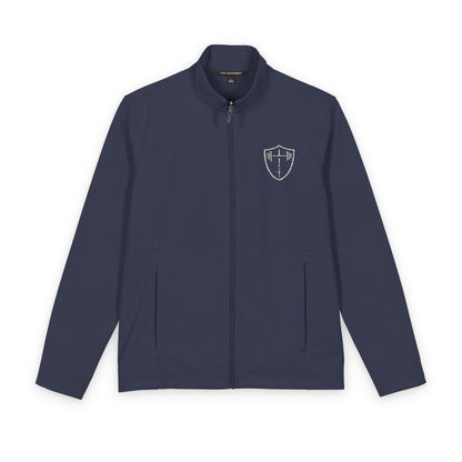 Men's Soft Shell Jacket — Subtle Crest Chest Logo, Lightweight Windbreaker