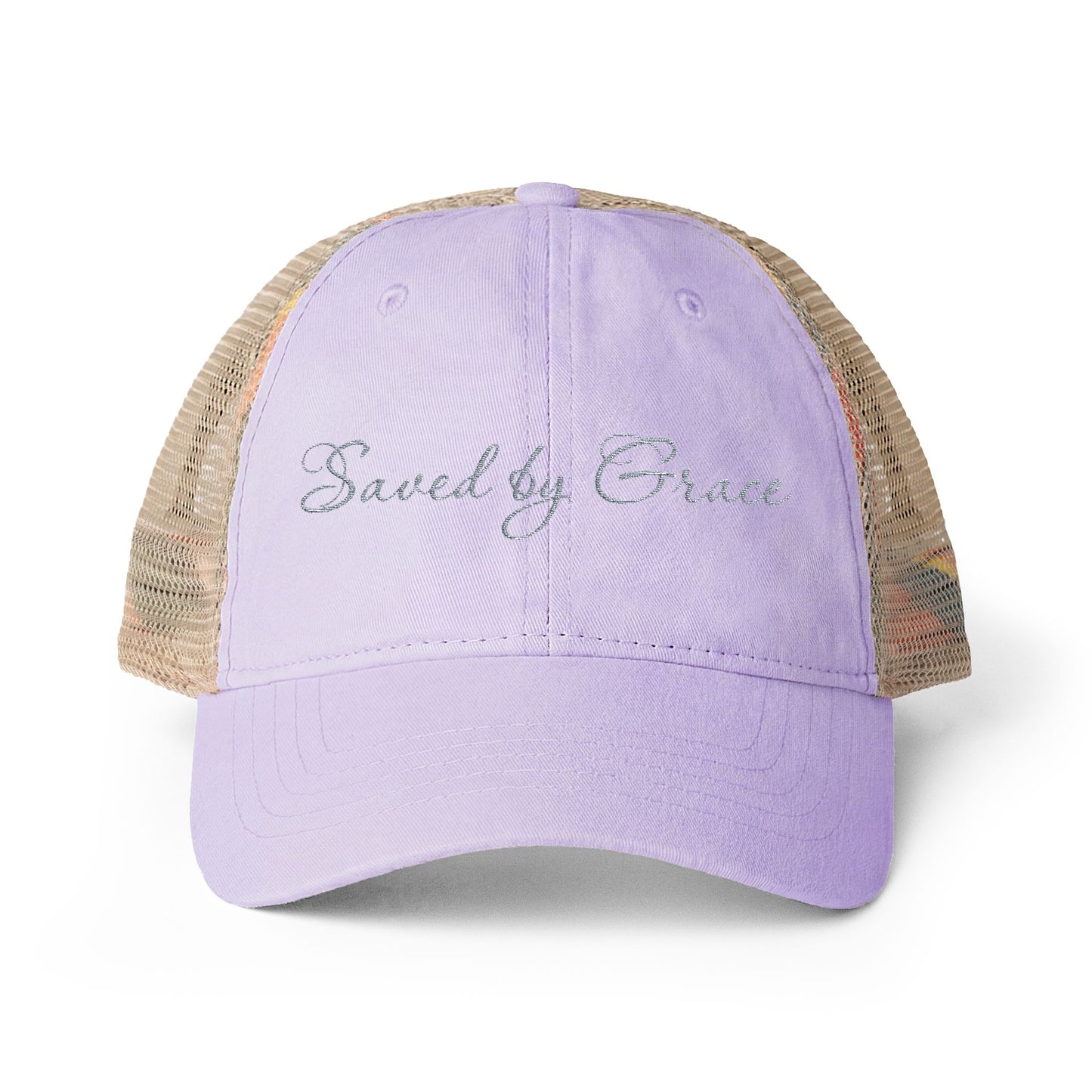 Saved by Grace Women's Washed Mesh-Back Cap