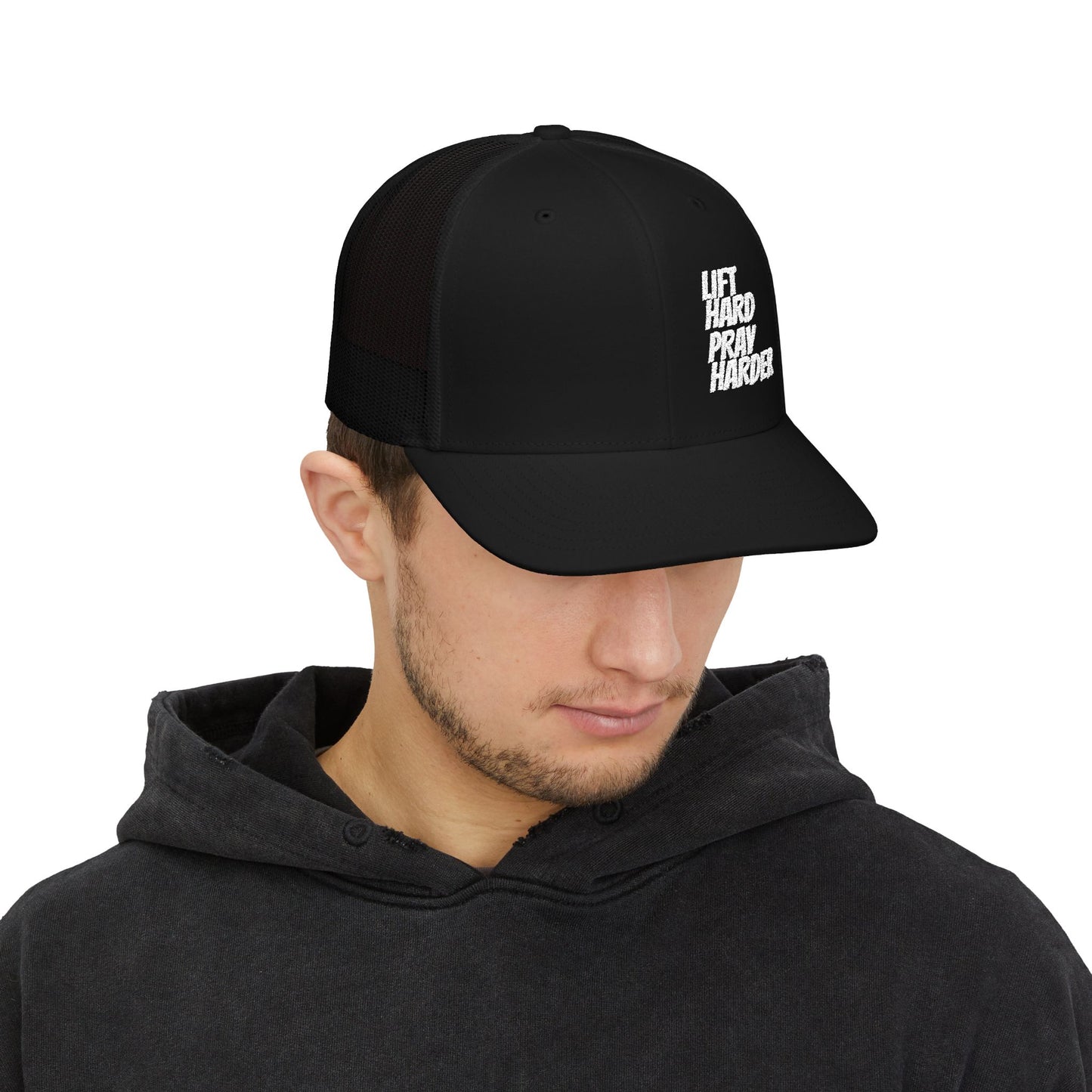 LIFT HARD PRAY HARDER Snapback Trucker Cap