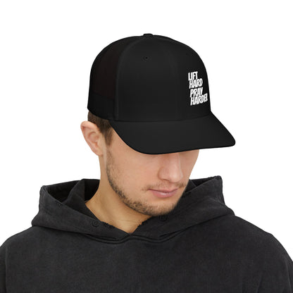LIFT HARD PRAY HARDER Snapback Trucker Cap