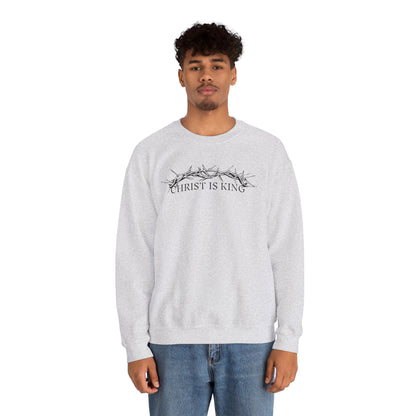 "Christ Is King" Crown of Thorns Christian Pullover Crewneck Sweatshirt