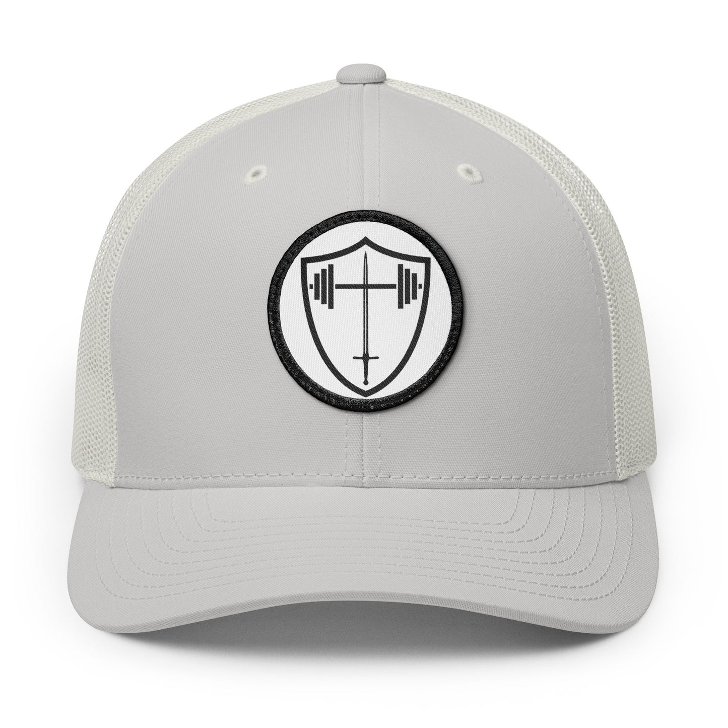 Bible & Barbell Patch Logo Trucker Cap — Embroidered Logo Patch Snapback