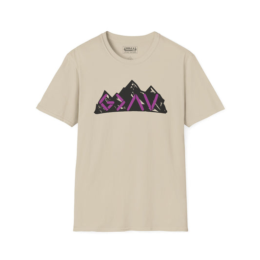God Is Greater Mountain Vibes Unisex Softstyle T-Shirt