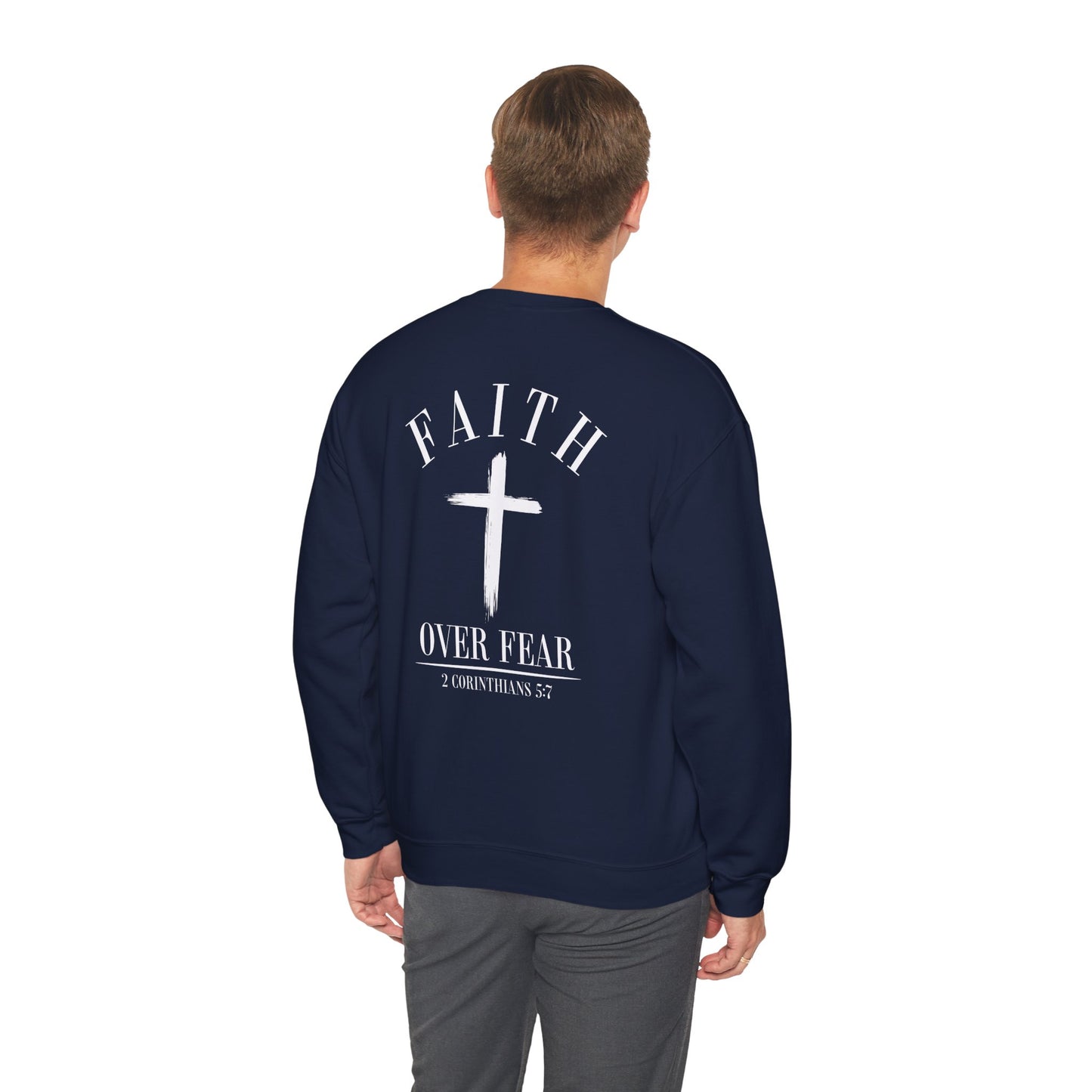 Faith Over Fear Crewneck Sweatshirt — Faith Christian Cross Pullover