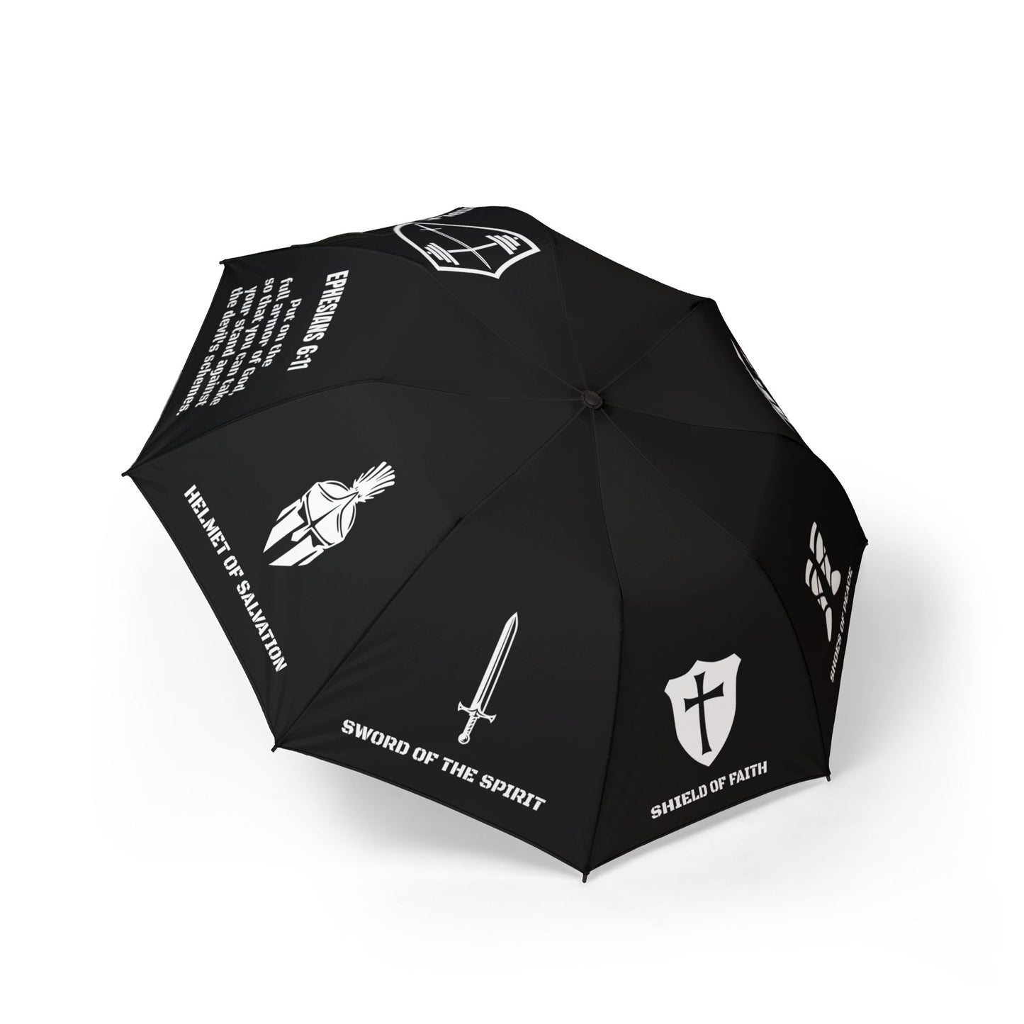 Bible & Barbell - Ephesians 6 Armor of God - Compact Semi-Automatic Foldable Umbrella