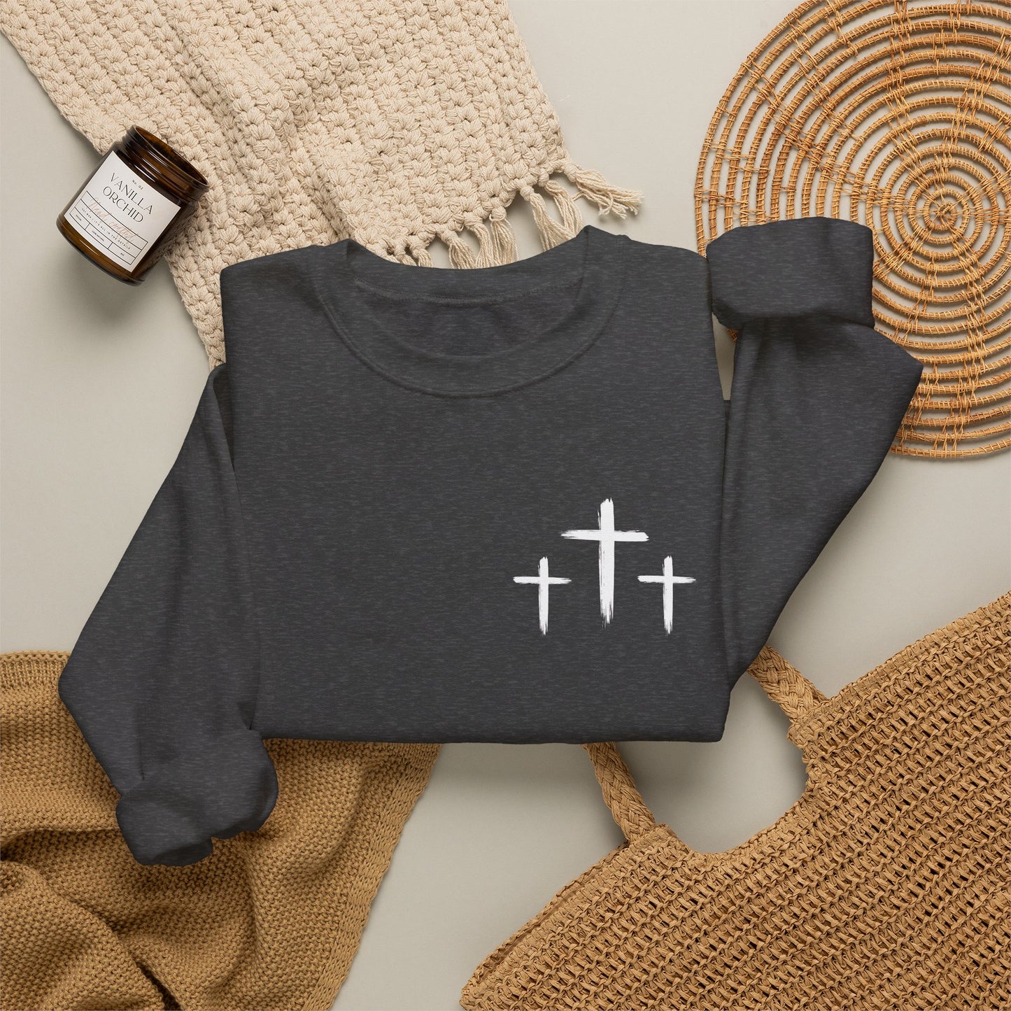 Faith Over Fear Crewneck Sweatshirt — Faith Christian Cross Pullover
