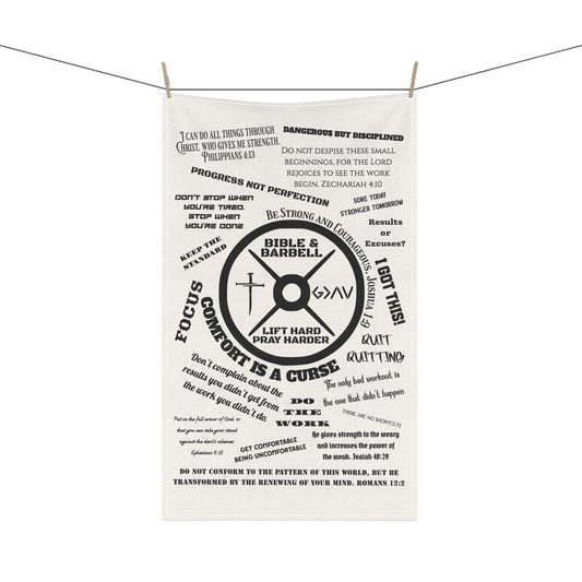 Bible & Barbell Motivational gym towel