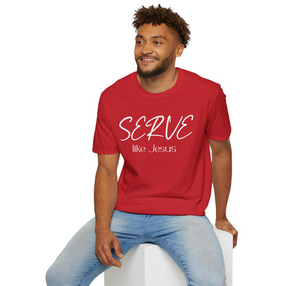 Serve Like Jesus T‑Shirt — Christian Faith Tee for Church, Volunteering & Inspirational Gifts