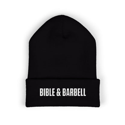 Bible & Barbell Embroidered Cuffed Beanie