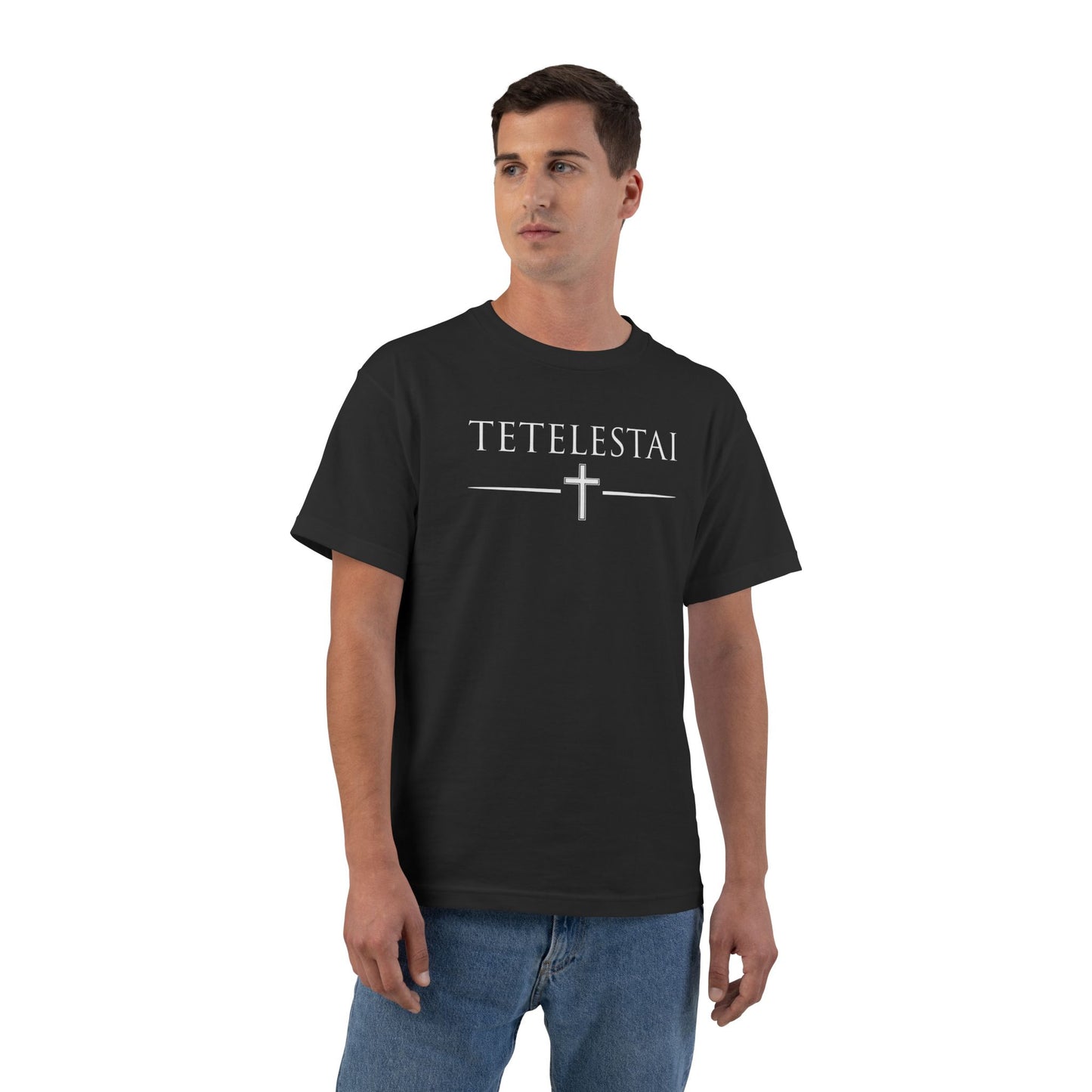 TETELESTAI - "It Is Finished" - Cross Minimalist Christian Tee