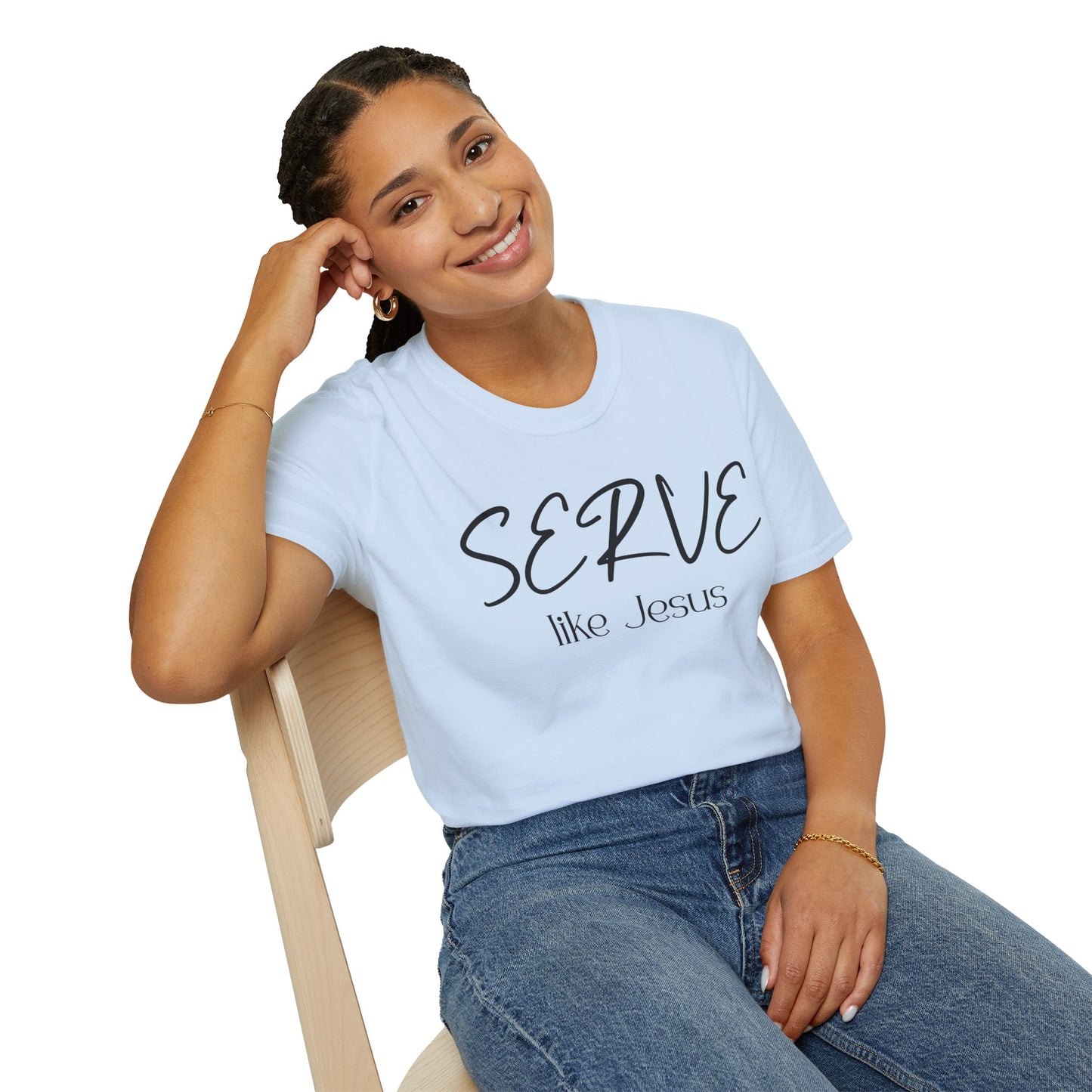Serve Like Jesus T‑Shirt — Christian Faith Tee for Church, Volunteering & Inspirational Gifts