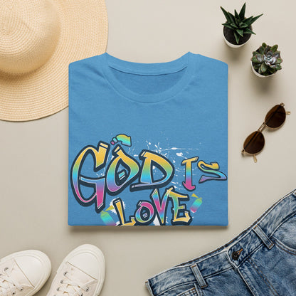 God Is Love T-Shirt — Colorful Graffiti Faith Tee