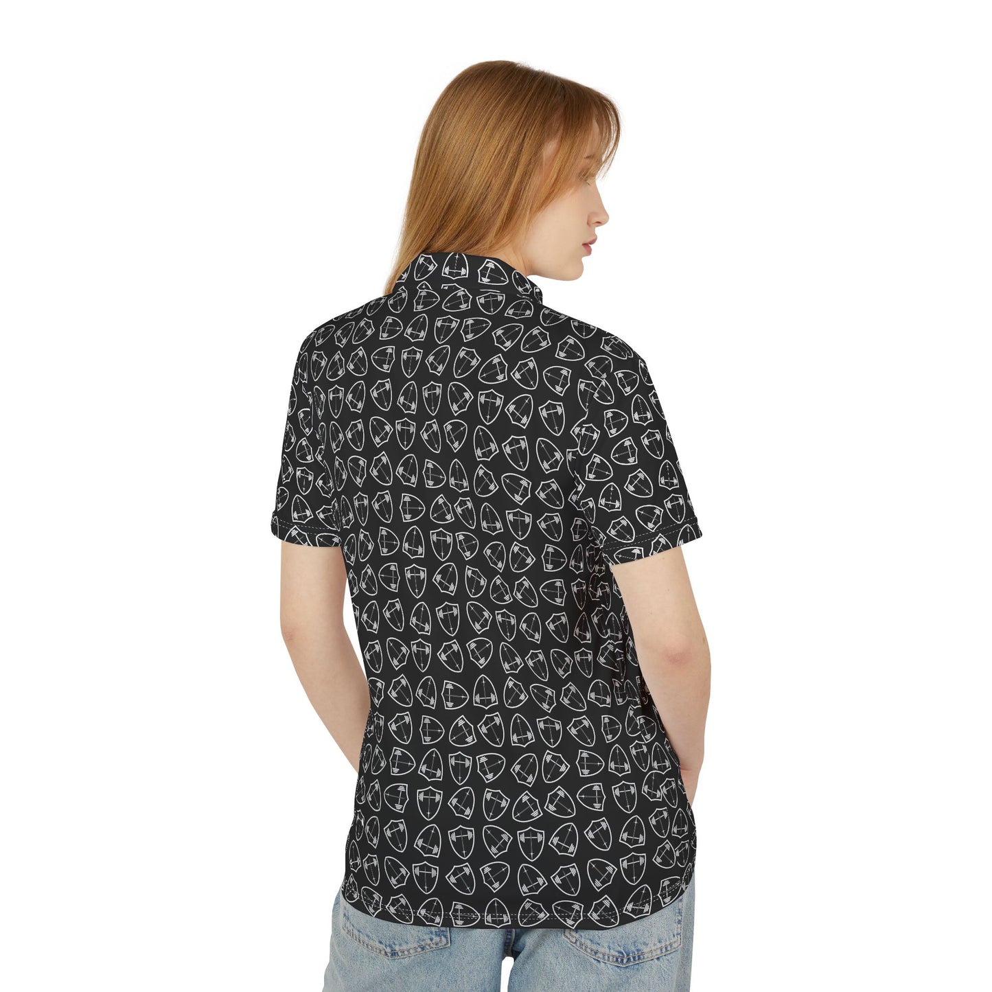 Bible & Barbell Logo Patterned Polo Shirt — All-Over Printed Golf Shirt
