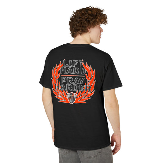 Lift Hard - Pray Harder T-Shirt — Fitness & Faith Motivational Tee