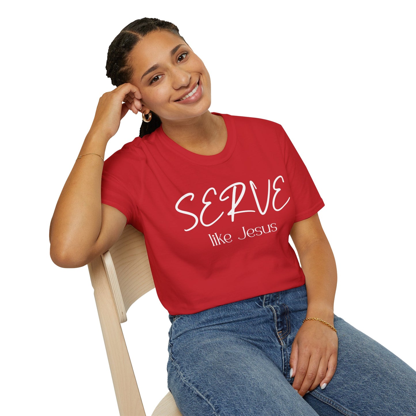 Serve Like Jesus T‑Shirt — Christian Faith Tee for Church, Volunteering & Inspirational Gifts