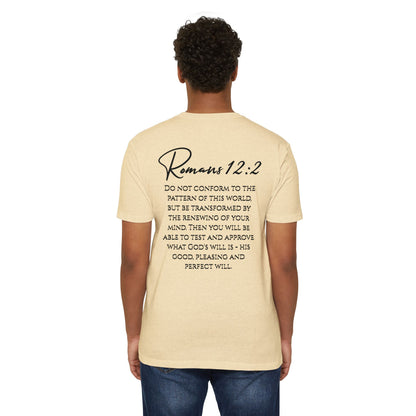 Inspirational Romans 12:2 Unisex T-Shirt, Faith-Based Apparel, Scripture Shirt