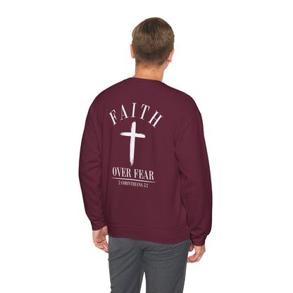 Faith Over Fear Crewneck Sweatshirt — Faith Christian Cross Pullover