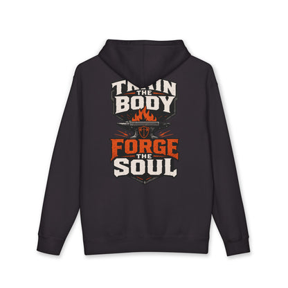 Train the Body - Forge the Soul Hoodie – Faith & Fitness Motivational Pullover