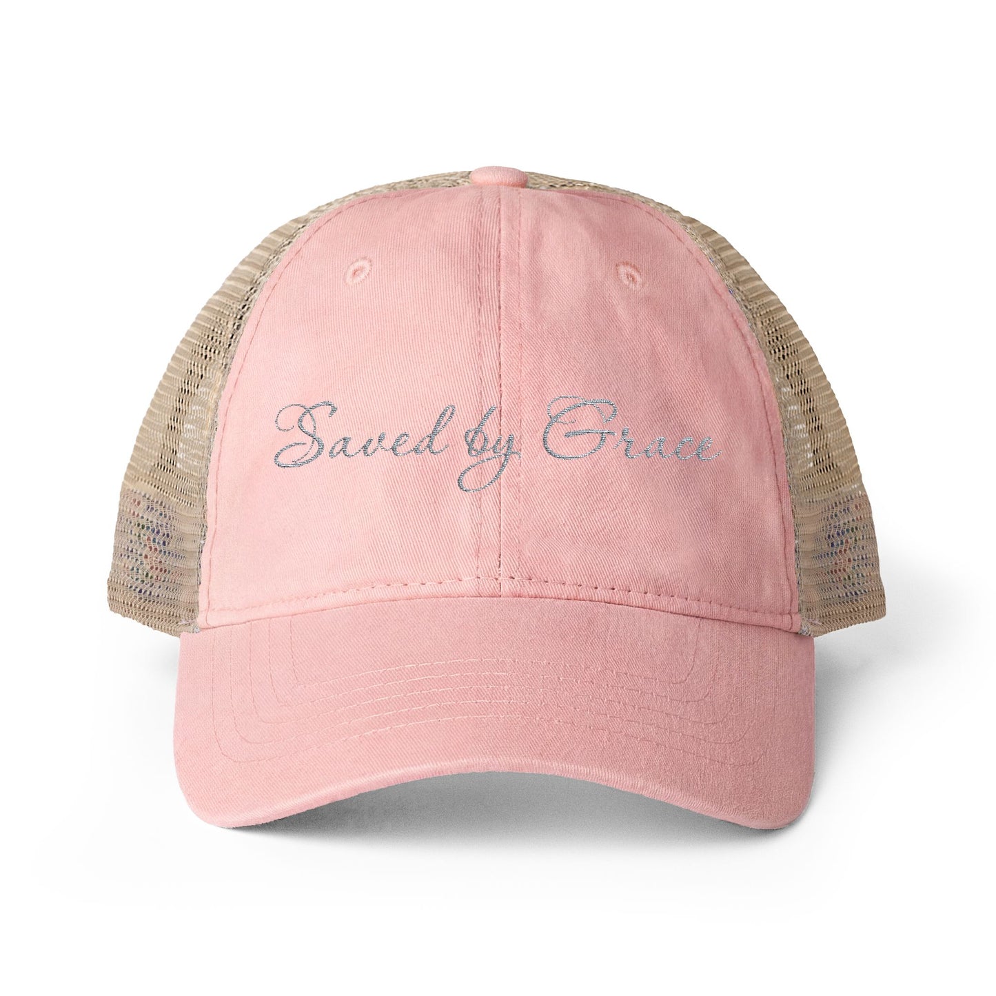Saved by Grace Women's Washed Mesh-Back Cap