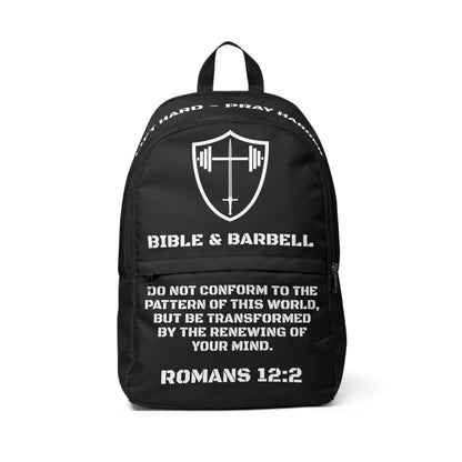 PERSONALIZED Bible & Barbell Backpack — Christian Fitness Gym Bag