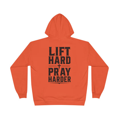 Lift Hard Pray Harder Hoodie — Bible & Barbell Faith Workout Pullover