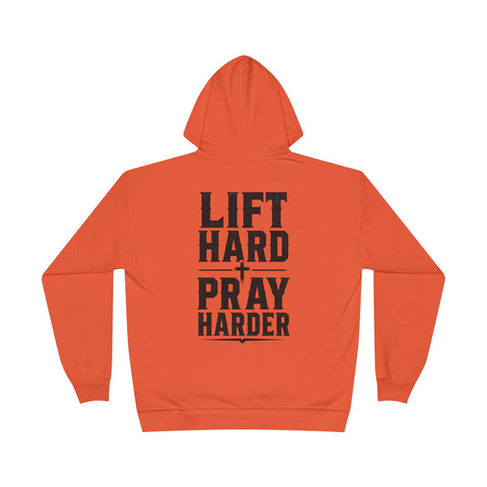 Lift Hard Pray Harder Hoodie — Bible & Barbell Faith Workout Pullover
