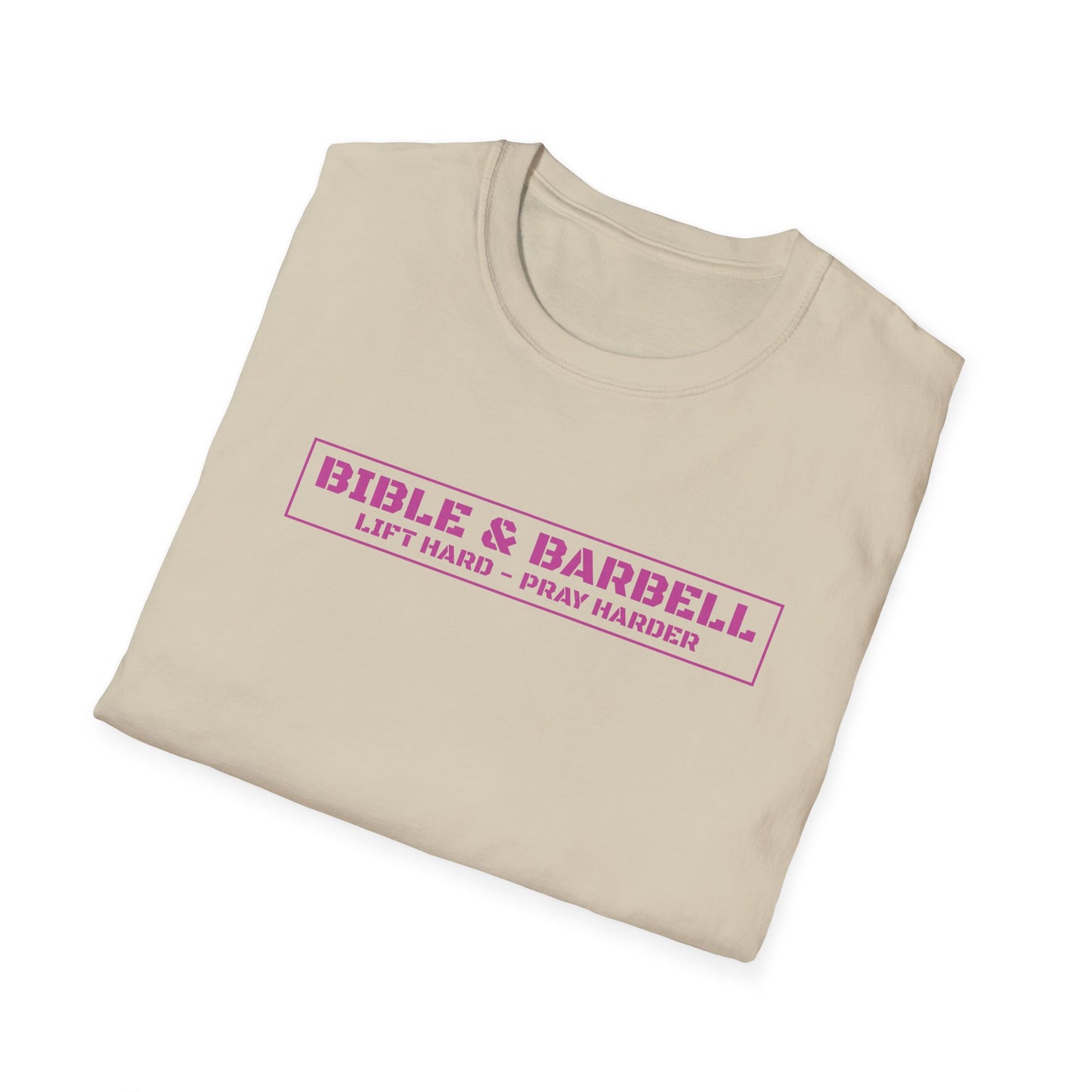 Bible & Barbell Pink Boxed Logo T-Shirt