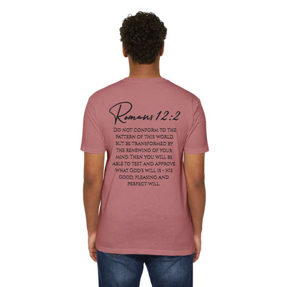 Inspirational Romans 12:2 Unisex T-Shirt, Faith-Based Apparel, Scripture Shirt