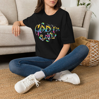 God Is Love T-Shirt — Colorful Graffiti Faith Tee